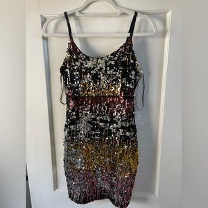 Mind code multicolor sequin dress. Never been worn.